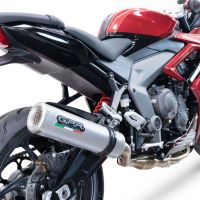 Pot echappement compatible avec Triumph Daytona 660 2023-2025, M3 Inox , Homologué et légal, système d'échappement complet avec catalyseur et db killer amovible 
