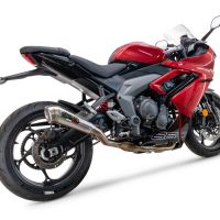 Pot echappement compatible avec Triumph Daytona 660 2023-2025, Powercone Evo, Pot d'échappement complet racing, compris de collecteur et db killer amovible, sans homologation 
