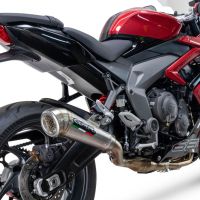 Pot echappement compatible avec Triumph Daytona 660 2023-2025, Powercone Evo, Pot d'échappement complet racing, compris de collecteur et db killer amovible, sans homologation 