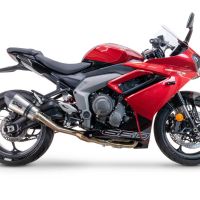 GPR pot echappement compatible avec  Triumph Daytona 660 2023-2025, New Grand Prix Evo Titanium, Pot d'échappement complet racing, compris de collecteur et db killer amovible, sans homologation 