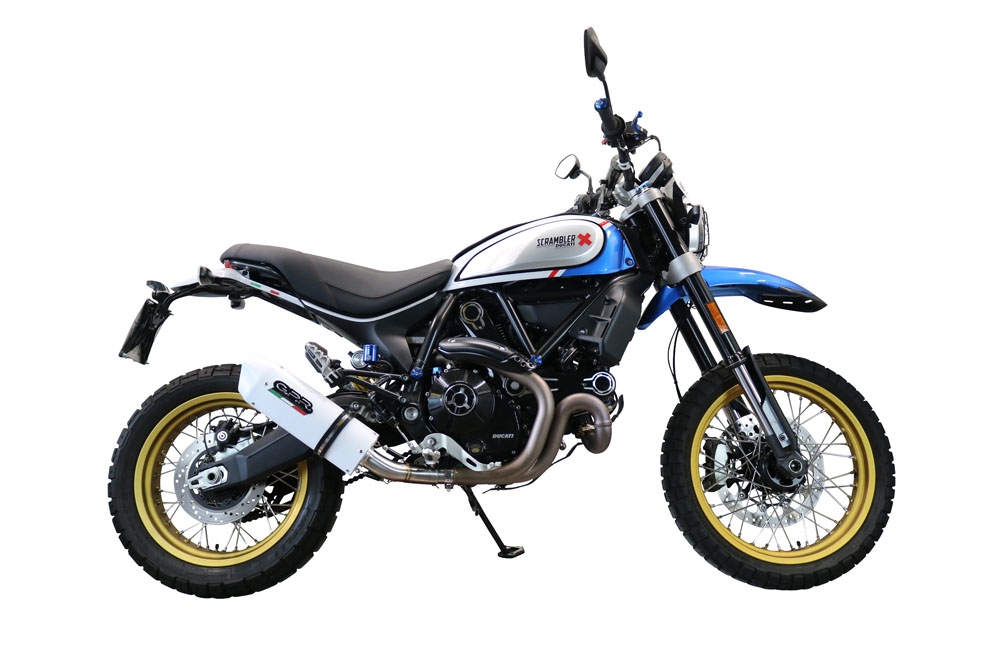 Pot echappement compatible avec Ducati Scrambler 800 Icon -Icon Dark 2021-2022, Albus Evo4, Pot Échappement slip-on homologué, légal, avec db killer amovible, tuyau de liaison et catalyseur 