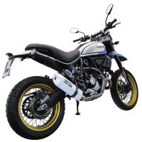 Pot echappement compatible avec Ducati Scrambler 800 Icon -Icon Dark 2021-2022, Albus Evo4, Pot Échappement slip-on homologué, légal, avec db killer amovible, tuyau de liaison et catalyseur 