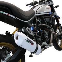 Pot echappement compatible avec Ducati Scrambler 800 Icon -Icon Dark 2021-2022, Albus Evo4, Pot Échappement slip-on homologué, légal, avec db killer amovible, tuyau de liaison et catalyseur 