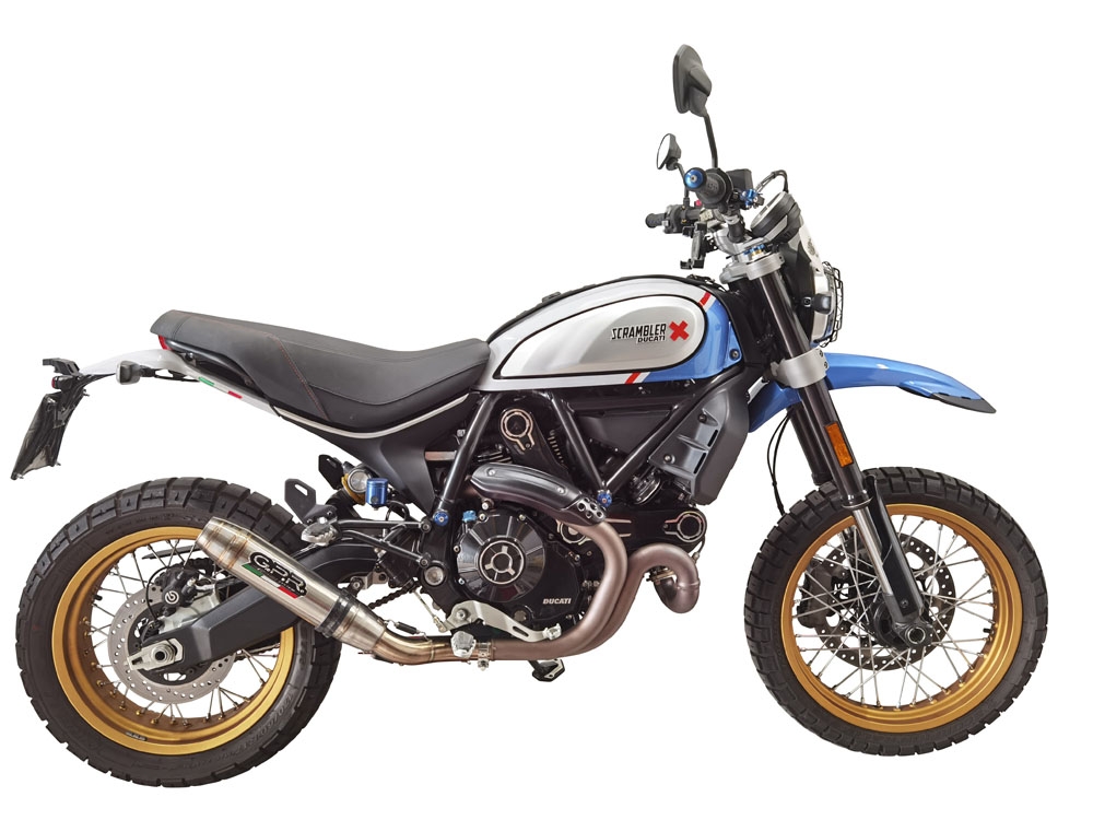 Pot echappement compatible avec Ducati Scrambler 800 Icon -Icon Dark 2021-2022, Deeptone Inox, Échappement légal, homologué,silencieux avec catalyseur, db killer amovible et tuyau de liaison spécifique 