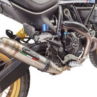 Pot echappement compatible avec Ducati Scrambler 800 Icon -Icon Dark 2021-2022, Deeptone Inox, Échappement légal, homologué,silencieux avec catalyseur, db killer amovible et tuyau de liaison spécifique 