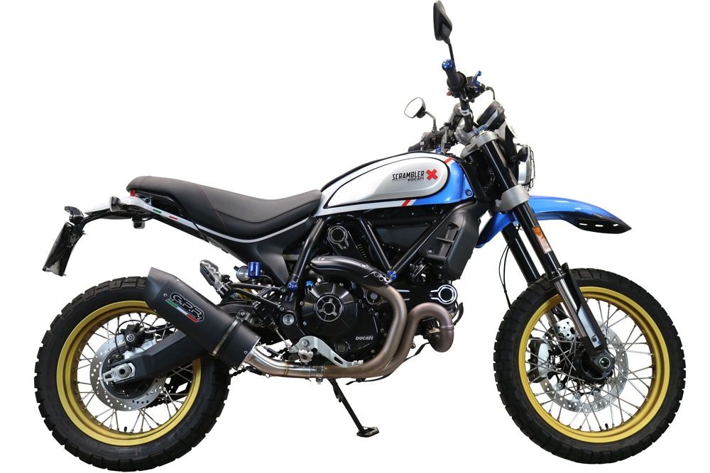 Pot echappement compatible avec Ducati Scrambler 800 Icon -Icon Dark 2021-2022, Furore Evo4 Poppy, Échappement légal, homologué,silencieux avec catalyseur, db killer amovible et tuyau de liaison spécifique 