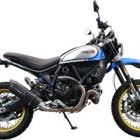 Pot echappement compatible avec Ducati Scrambler 800 Icon -Icon Dark 2021-2022, Furore Evo4 Poppy, Échappement légal, homologué,silencieux avec catalyseur, db killer amovible et tuyau de liaison spécifique 