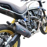 Pot echappement compatible avec Ducati Scrambler 800 Desert Sled -DS Fasthouse 2021-2024, Furore Evo4 Nero, Échappement légal, homologué,silencieux avec catalyseur, db killer amovible et tuyau de liaison spécifique 
