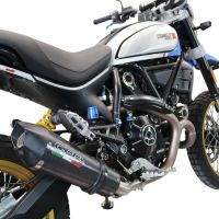 GPR pot echappement compatible avec  Ducati Scrambler 800 Desert Sled -DS Fasthouse 2021-2024, New Grand Prix Evo Poppy, Échappement légal, homologué,silencieux avec catalyseur, db killer amovible et tuyau de liaison spécifique 