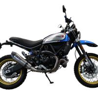 GPR pot echappement compatible avec  Ducati Scrambler 800 Desert Sled -DS Fasthouse 2021-2024, New Grand Prix Evo Titanium, Échappement légal, homologué,silencieux avec catalyseur, db killer amovible et tuyau de liaison spécifique 