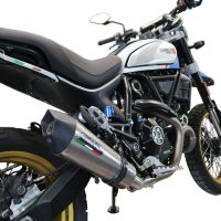 GPR pot echappement compatible avec  Ducati Scrambler 800 Desert Sled -DS Fasthouse 2021-2024, New Grand Prix Evo Titanium, Échappement légal, homologué,silencieux avec catalyseur, db killer amovible et tuyau de liaison spécifique 