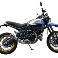 Pot echappement compatible avec Ducati Scrambler 800 Desert Sled -DS Fasthouse 2021-2024, M3 Inox , Échappement légal, homologué,silencieux avec catalyseur, db killer amovible et tuyau de liaison spécifique 
