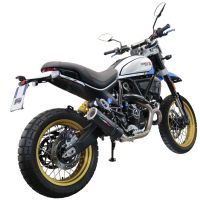 Pot echappement compatible avec Ducati Scrambler 800 Urban Motard 2021-2023, M3 Black Titanium, Échappement légal, homologué,silencieux avec catalyseur, db killer amovible et tuyau de liaison spécifique 