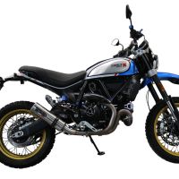 Pot echappement compatible avec Ducati Scrambler 800 Icon -Icon Dark 2021-2022, M3 Titanium Natural, Échappement légal, homologué,silencieux avec catalyseur, db killer amovible et tuyau de liaison spécifique 