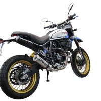 Pot echappement compatible avec Ducati Scrambler 800 Icon -Icon Dark 2021-2022, M3 Titanium Natural, Échappement légal, homologué,silencieux avec catalyseur, db killer amovible et tuyau de liaison spécifique 