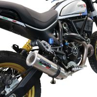 Pot echappement compatible avec Ducati Scrambler 800 Icon -Icon Dark 2021-2022, M3 Titanium Natural, Échappement légal, homologué,silencieux avec catalyseur, db killer amovible et tuyau de liaison spécifique 