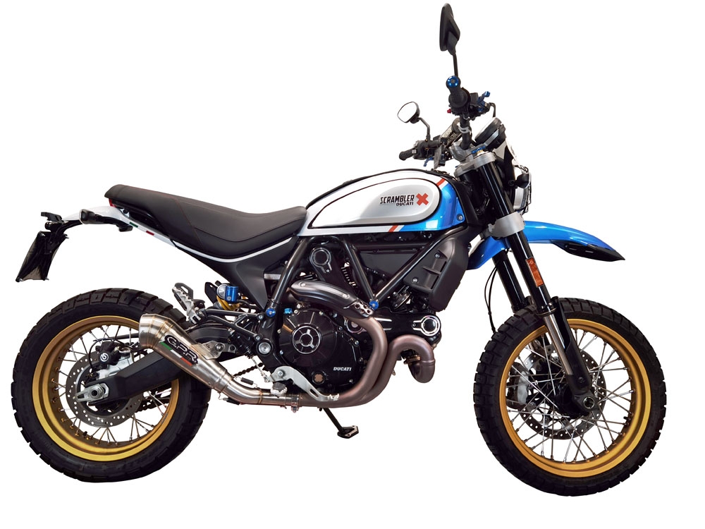 Pot echappement compatible avec Ducati Scrambler 800 Desert Sled -DS Fasthouse 2021-2024, Powercone Evo, Échappement légal, homologué,silencieux avec catalyseur, db killer amovible et tuyau de liaison spécifique 