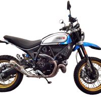 Pot echappement compatible avec Ducati Scrambler 800 Desert Sled -DS Fasthouse 2021-2024, Powercone Evo, Échappement légal, homologué,silencieux avec catalyseur, db killer amovible et tuyau de liaison spécifique 
