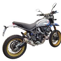 Pot echappement compatible avec Ducati Scrambler 800 Desert Sled -DS Fasthouse 2021-2024, Powercone Evo, Échappement légal, homologué,silencieux avec catalyseur, db killer amovible et tuyau de liaison spécifique 