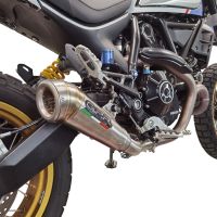 Pot echappement compatible avec Ducati Scrambler 800 Desert Sled -DS Fasthouse 2021-2024, Powercone Evo, Échappement légal, homologué,silencieux avec catalyseur, db killer amovible et tuyau de liaison spécifique 