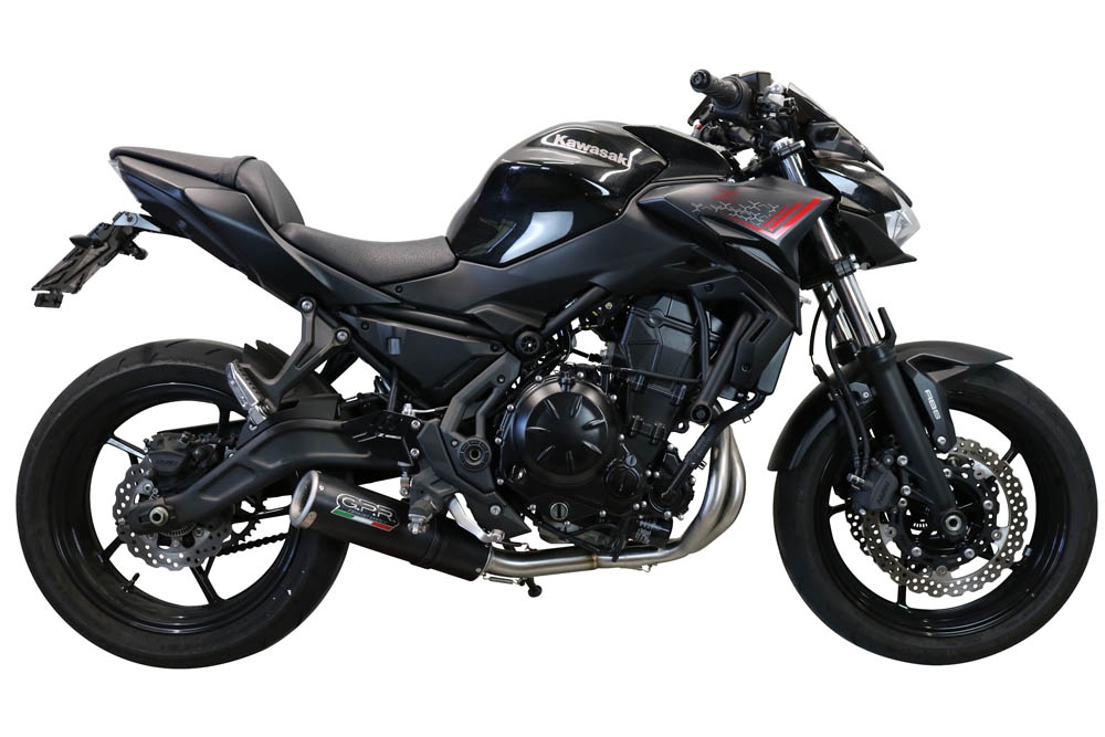 GPR pot echappement compatible avec  Kawasaki Ninja 650 2021-2022, M3 Black Titanium, Homologué et légal, système d'échappement complet avec catalyseur et db killer amovible 
