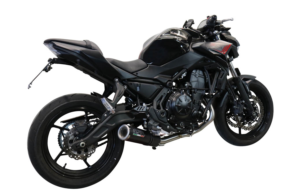 GPR pot echappement compatible avec  Kawasaki Ninja 650 2021-2022, M3 Black Titanium, Homologué et légal, système d'échappement complet avec catalyseur et db killer amovible 