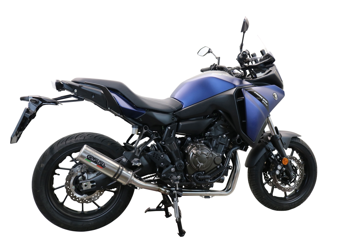 Pot echappement compatible avec Yamaha Tracer 700 2020-2021, M3 Inox , Homologué et légal, système d'échappement complet avec catalyseur et db killer amovible 