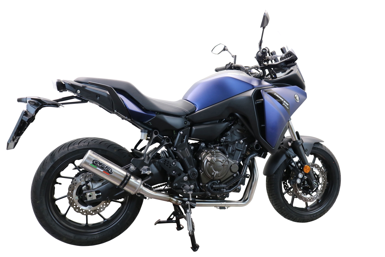 Pot echappement compatible avec Yamaha Tracer 700 2020-2021, M3 Inox , Homologué et légal, système d'échappement complet avec catalyseur et db killer amovible 