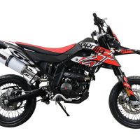 Pot echappement compatible avec Aprilia Rx 125 2021-2024, Albus Evo4, Pot Échappement slip-on homologué, légal, avec db killer amovible, tuyau de liaison et catalyseur 