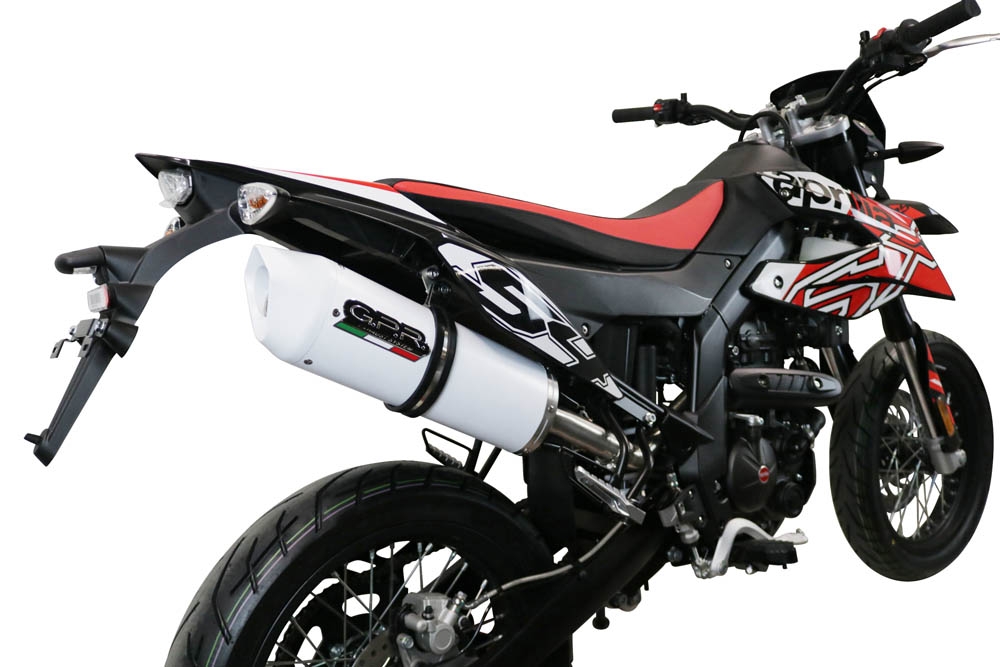 Pot echappement compatible avec Aprilia Rx 125 2021-2024, Albus Evo4, Pot Échappement slip-on homologué, légal, avec db killer amovible, tuyau de liaison et catalyseur 