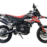Pot echappement compatible avec Aprilia Sx 125 2021-2024, Furore Evo4 Nero, Pot Échappement slip-on homologué, légal, avec db killer amovible, tuyau de liaison et catalyseur 