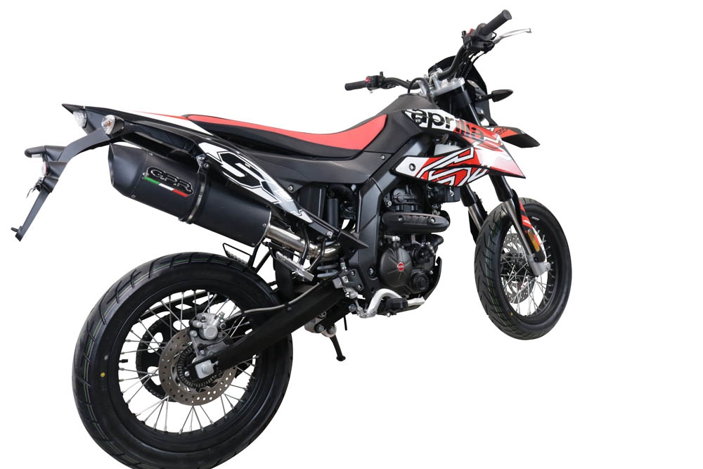 Pot echappement compatible avec Aprilia Sx 125 2021-2024, Furore Evo4 Nero, Pot Échappement slip-on homologué, légal, avec db killer amovible, tuyau de liaison et catalyseur 