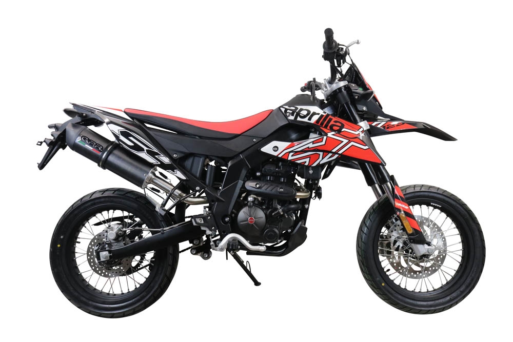 Pot echappement compatible avec Aprilia Sx 125 2021-2024, Furore Evo4 Poppy, Échappement légal, homologué,silencieux avec catalyseur, db killer amovible et tuyau de liaison spécifique 