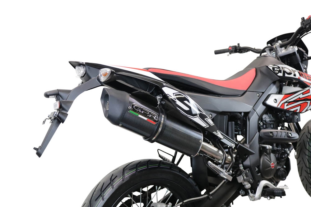 Pot echappement compatible avec Aprilia Sx 125 2021-2024, Furore Evo4 Poppy, Échappement légal, homologué,silencieux avec catalyseur, db killer amovible et tuyau de liaison spécifique 
