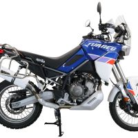 Pot echappement compatible avec Aprilia Tuareg 660 2021-2024, Albus Evo4, Échappement légal, homologué,silencieux avec db killer amovible et tuyau de liaison spécifique 