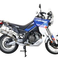 Pot echappement compatible avec Aprilia Tuareg 660 2021-2024, Dual Inox, Échappement légal, homologué,silencieux avec db killer amovible et tuyau de liaison spécifique 
