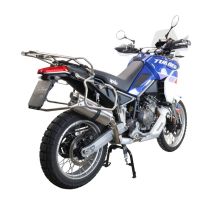 Pot echappement compatible avec Aprilia Tuareg 660 2021-2024, Dual Inox, Échappement légal, homologué,silencieux avec db killer amovible et tuyau de liaison spécifique 
