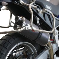 Pot echappement compatible avec Aprilia Tuareg 660 2021-2024, Dual Poppy, Échappement légal, homologué,silencieux avec db killer amovible et tuyau de liaison spécifique 
