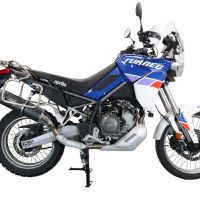 Pot echappement compatible avec Aprilia Tuareg 660 2021-2024, Furore Evo4 Nero, Échappement légal, homologué,silencieux avec db killer amovible et tuyau de liaison spécifique 