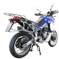 Pot echappement compatible avec Aprilia Tuareg 660 2021-2024, Furore Evo4 Nero, Échappement légal, homologué,silencieux avec db killer amovible et tuyau de liaison spécifique 