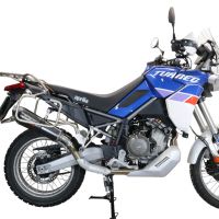 Pot echappement compatible avec Aprilia Tuareg 660 2021-2024, GP Evo4 Poppy, Échappement légal, homologué,silencieux avec db killer amovible et tuyau de liaison spécifique 