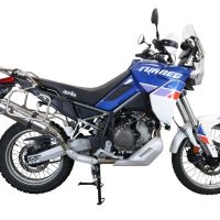 GPR pot echappement compatible avec  Aprilia Tuareg 660 2021-2024, Satinox , Échappement légal, homologué,silencieux avec db killer amovible et tuyau de liaison spécifique 