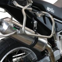 GPR pot echappement compatible avec  Aprilia Tuareg 660 2021-2024, Satinox , Échappement légal, homologué,silencieux avec db killer amovible et tuyau de liaison spécifique 