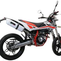 Pot echappement compatible avec Beta RR 125 4T Motard 2019-2020, Albus Evo4, Pot Échappement slip-on homologué, légal, avec db killer amovible, tuyau de liaison et catalyseur 