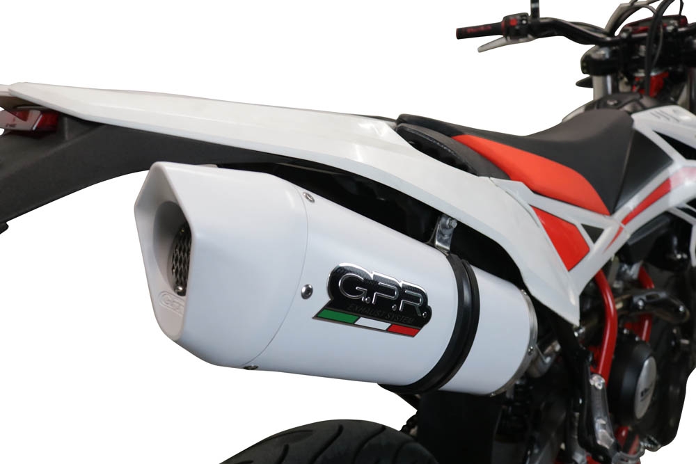 Pot echappement compatible avec Beta RR 125 4T Motard 2019-2020, Albus Evo4, Pot Échappement slip-on homologué, légal, avec db killer amovible, tuyau de liaison et catalyseur 
