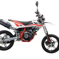 Pot echappement compatible avec Beta RR 125 4T Enduro 2019-2020, Furore Evo4 Nero, Pot Échappement slip-on homologué, légal, avec db killer amovible, tuyau de liaison et catalyseur 