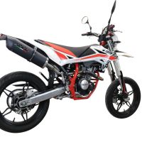Pot echappement compatible avec Beta RR 125 4T Enduro 2019-2020, Furore Evo4 Nero, Pot Échappement slip-on homologué, légal, avec db killer amovible, tuyau de liaison et catalyseur 