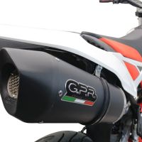 Pot echappement compatible avec Beta RR 125 4T Enduro 2019-2020, Furore Evo4 Nero, Pot Échappement slip-on homologué, légal, avec db killer amovible, tuyau de liaison et catalyseur 