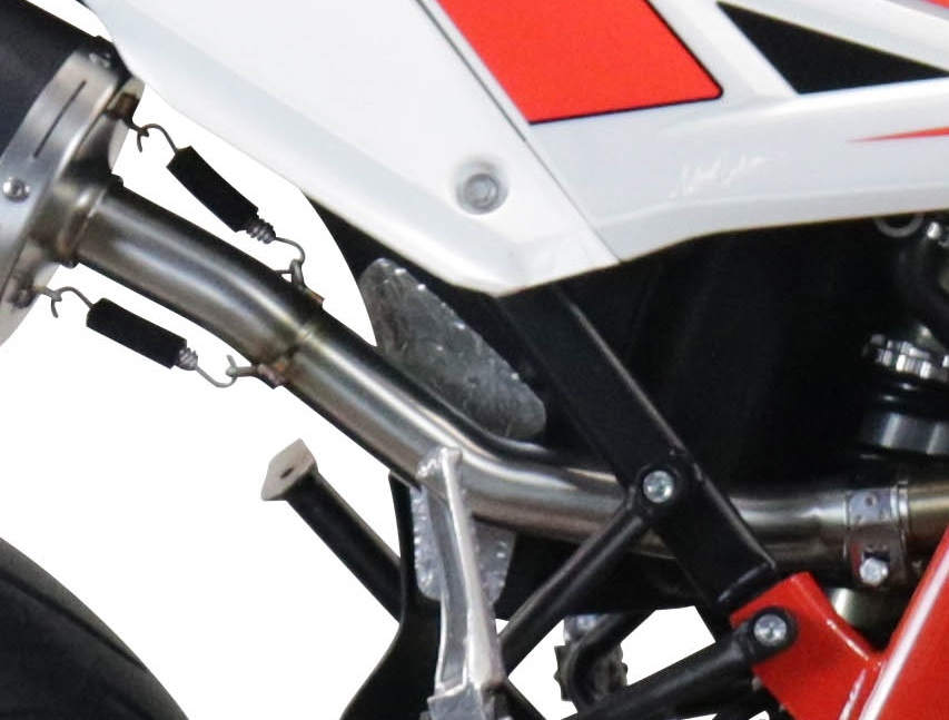 Pot echappement compatible avec Beta RR 125 4T Motard 2019-2020, Furore Evo4 Poppy, Échappement légal, homologué,silencieux avec catalyseur, db killer amovible et tuyau de liaison spécifique 