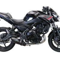 Pot echappement compatible avec Kawasaki Z 650 2017-2020, Furore Evo4 Nero, Homologué et légal, système d'échappement complet avec catalyseur et db killer amovible 